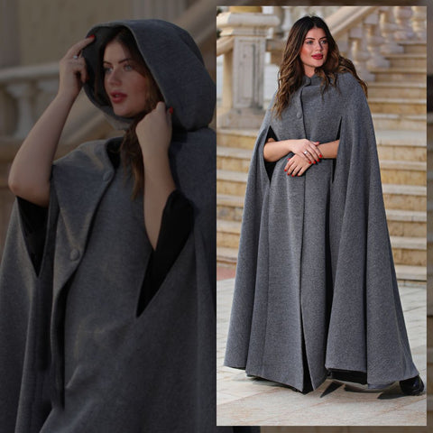 Wool Cape - Winter Heavy Coat - Special Design