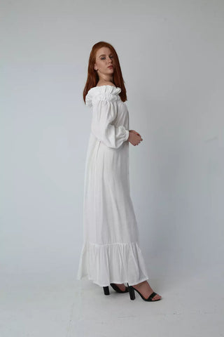 Off Shoulder Linen Dress