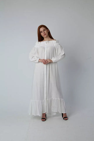 Off Shoulder Linen Dress